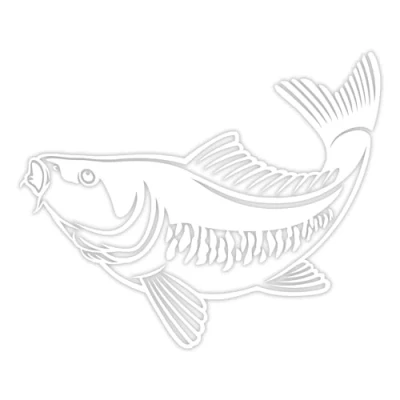 Abbildung von Finest Folia Fisch Aufkleber für Auto Motorrad Boot Schlauchboot Angelbox Sticker Autoaufkleber Angler Fische selbstklebend wetterfest wasserfest K174 (Weiß, Motiv 09)