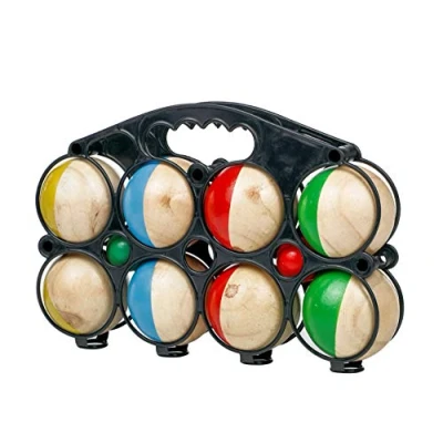Abbildung von Spetebo Holz Boule Set mit Tragetasche 8 Kugeln Boccia Petanque Garten Spiel Wurfspiel Kinder
