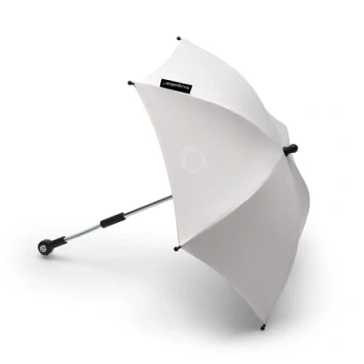 Abbildung von Bugaboo Sonnenschirm+, kompatibel mit allen Kinderwagen, UPF 50+ Schutz gegen UV Strahlen, große Schattenfläche, Verbindung einem Klick &amp; leicht verstellbarer Mechanismus, Fresh White