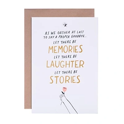 Abbildung von Hallmark Trauerkarte modernes textbasiertes Design mit sentimentaler Botschaft