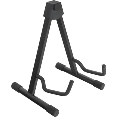 Abbildung von Classic Cantabile GS 2009A Gitarrenständer für Akustikgitarren/ Bässe 3 fach verstellbar Druckknopfsystem zusammenlegbar gepolsterte Auflagefläche Gummifüße schwarz
