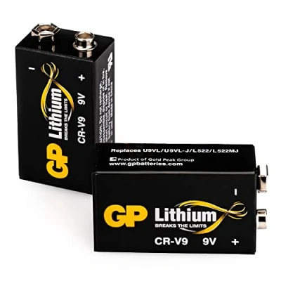 Abbildung von GP Lithium 9v Block Batterien Longlife, 9 Volt Li MnO2, 2 Stück Lithium, ideal z.B. als Rauchmelder Batterie, für Feuermelder, Mikrofone etc.