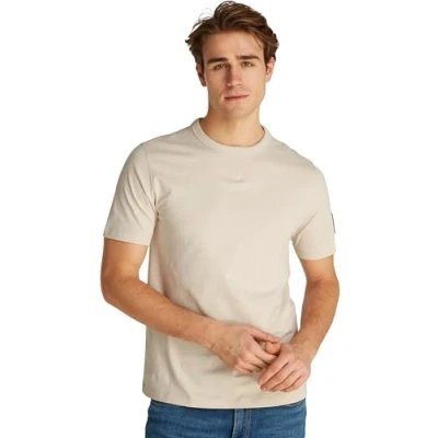 Abbildung von Calvin Klein Jeans Badge Regular TEE Tshirt basic, Herren, Größe: Medium, Oatmeal