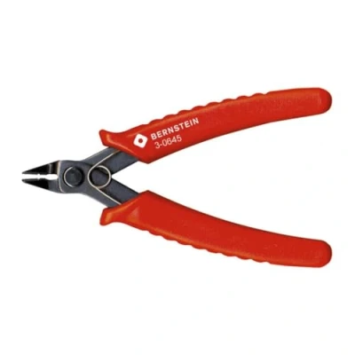 Abbildung von Bernstein Abisolier Mini seitenschneider 130 mm Ohne Wate Für Kupferdrähte bis Ø 1,0 22 26 AWG möglich Oberfläche brüniert Mit Öffnungsfeder Kunststoff Griff rutschfest
