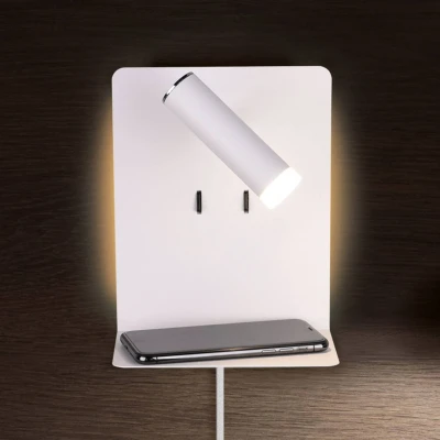 Abbildung von Trio Leuchten LED Wandleuchte Element 222570231, Metall Weiß Matt, 1 x 3 Watt LED, USB Ladebuchse