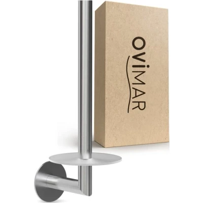 Abbildung von ovimar Toiletten Ersatzrollenhalter Hesselo (1 St), aus Edelstahl in Silber zur Zum Kleben
