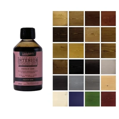 Abbildung von Littlefair&#039;s Holzlasur 250ml Innen Holz Lasur Für Natürliche Holzmaserung Wasserbasierte Wood Stain Schnell Trocknend &amp; Umweltfreundlich Farbe: Französische Eiche