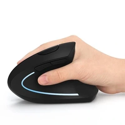 Abbildung von OENLY Ergonomic Vertical USB Wireless Mouse, 2.4G Endurance Mouse High Precision Optical for PC/Laptop/Mac, Palm Rest Thumb Buttons Adjustable DPI 5 (Off Black)