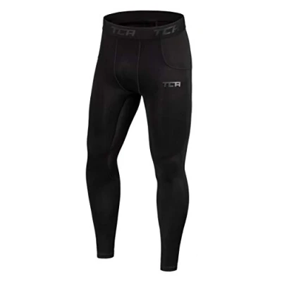 Abbildung von TCA Herren Leggings, Kompressionshose, Sporthose, Lang Schwarz, L