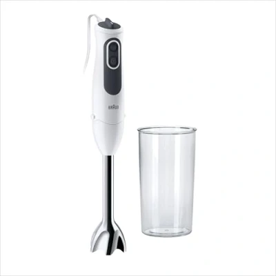 Abbildung von Braun MultiQuick 3 MQ 3100 WH, Pürierstab, 0,6 l, 750 W, Grau, Weiß