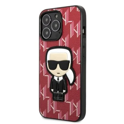 Abbildung von Karl Lagerfeld KLHCP13LPMNIKPI Hülle für iPhone 13 Pro / 6,1&quot; hardcase rot Monogram Ikonik Patch
