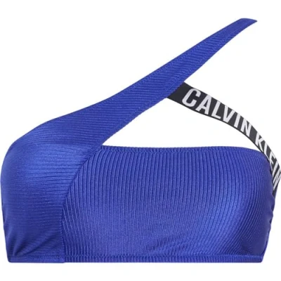 Abbildung von Calvin Klein Swimwear ONE Shoulder Bralette Bikinitop, Damen, Größe: Large, Midnight lagoon