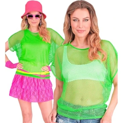 Abbildung von W WIDMANN MILANO Party Fashion Netzoberteil für Damen, kurzarm Netzshirt, T Shirt Festival, Karneval