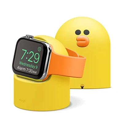 Abbildung von elago LINE Friends W2 Ladestation Ständer Kompatibel mit Apple Watch Serie 10, 9, 8, SE2, 7, 6, SE, 5, 4, 3, 2, 1 Ultra 2 &amp; Nachttisch Modus (Sally)