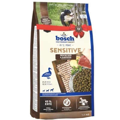 Abbildung von bosch HPC Sensitive Ente &amp; Kartoffel Hundetrockenfutter für ernährungssensible Hunde aller Rassen 1 x 3 kg