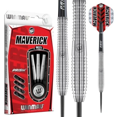 Abbildung von WINMAU Maverick 25 Gramm Profi Stahlspitze Wolfram Dartpfeile mit Flüge und Stiele (Wellen)