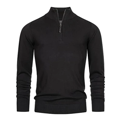 Abbildung von Indicode Herren Gore Pullover aus 80% Baumwolle mit Stehkragen Strickpullover für Männer Black S