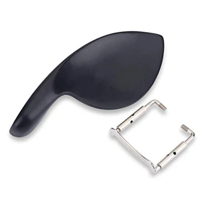 Abbildung von Violinenteile Zubehör Kinnhalter, Ebenholz Violinenhalter 4/4 Holz Violine Kinnhalter Mit Standardhalterung Kinnstütz Schwarz Mode Musikinstrumente Für Gre