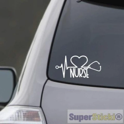 Abbildung von Herzschlag nurse Krankenschwester ca 20 cm Tuning Racing Rennsport Renndecal Aufkleber Sticker Decal aus Hochleistungsfolie Autoaufkleber Tuningaufkleber Racingaufkleber Rennaufkleber von