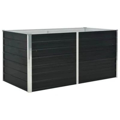 Abbildung von vidaXL Hochbeet Pflanzbeet Frühbeet Gartenbeet Pflanzkübel Pflanzkasten Blumenkasten Gemüsebeet Blumenbeet Anthrazit 160x80x77cm Verzinkter Stahl
