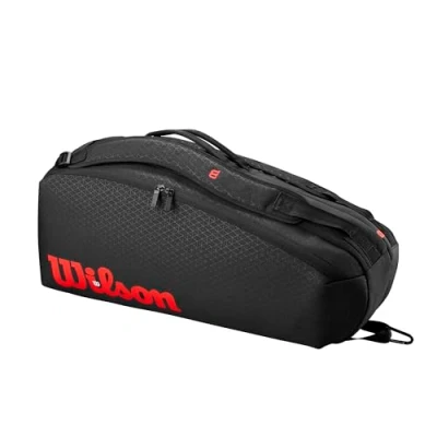 Abbildung von WILSON Clash V3 Super Tour Tennisschlägertasche, Schwarz/Infrarot, für bis zu 6 Schläger