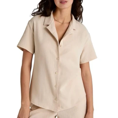 Abbildung von Calida Favourites SUN Kurzarm DURCHGEKNÖPFT Nachtwäsche Shirt, Damen, Größe: 36/38, Dune beige