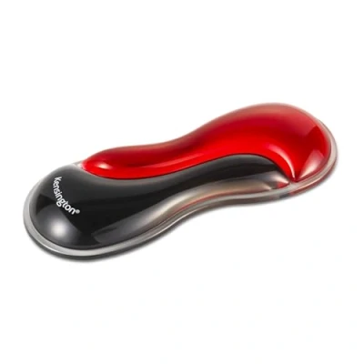 Abbildung von Kensington Slim Duo Gel Maus &amp; Trackball Handgelenkstütze, Mauspad mit Gelkissen, ergonomischer Komfort, für flache PC Mäuse und Trackballs, 192 x 72 22 mm, Schwarz/Rot, K62440WW