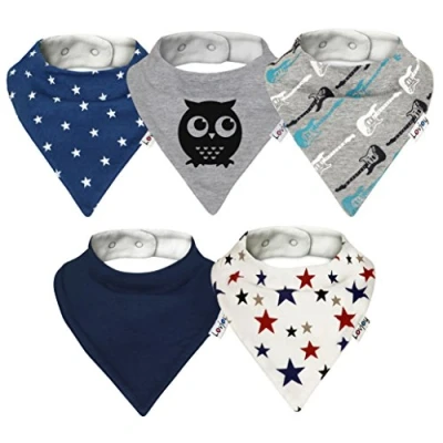 Abbildung von Lovjoy Bandana Baby Halstuch Lätzchen, Dreieckstucher, Für 0 3 Jahre, 5er Pack (Kleinen Stern)