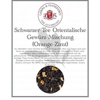 Abbildung von Schwarzer Tee Orientalische Gewürz Mischung 1 kg Orange Zimt