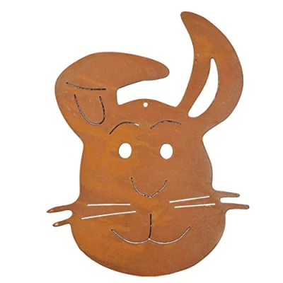Abbildung von Rostikal Osterdekoration 15 x 11 cm Hängedeko Fenster Rost Deko Osterhase Fensterdeko Größe 1