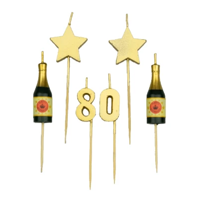 Abbildung von Partykerzen 80 Jahre 10 cm
