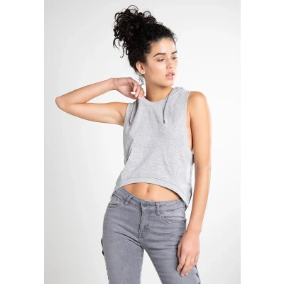 Abbildung von Urban Classics Ladies Hooded Terry TANK Top, Damen, Größe: XL, Grey