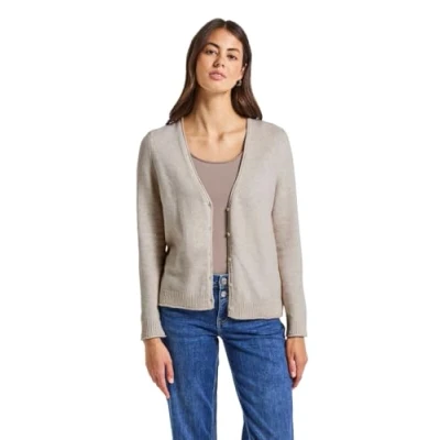 Abbildung von Street One Damen 2515370 Kurzer Cardigan, tusk Cream Mel, 46
