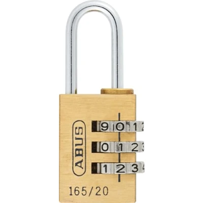 Abbildung von ABUS Zahlenschloss 165/20 Vorhängeschloss aus Messing mit individuell einstellbarem Zahlencode Kofferschloss / Spindschloss Sicherheitslevel 3
