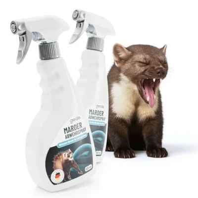 Abbildung von greate 2X Marderspray Auto Motorraum 500 ml Sofortige &amp; langfristige Mader Abwehr für Auto, Dachboden, Haus Garage Anti Marder Spray Made in Germany