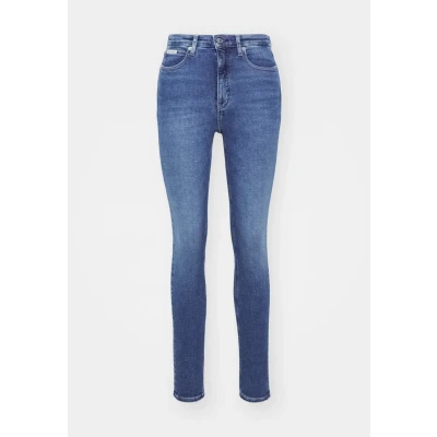 Abbildung von Calvin Klein Damen Jeans Hose High Rise Skinny Fit, Blau (Denim Dark), 32W/25L