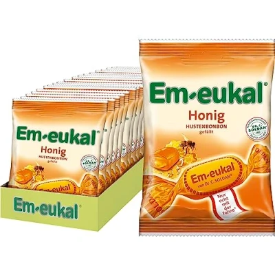 Abbildung von Em eukal Honig Hustenbonbon gefüllt zuckerhaltig 75g Mit sanften Yucatan sorgt dieses Premiumbonbon für einen angenehm milden Geschmack (20 x 75g)