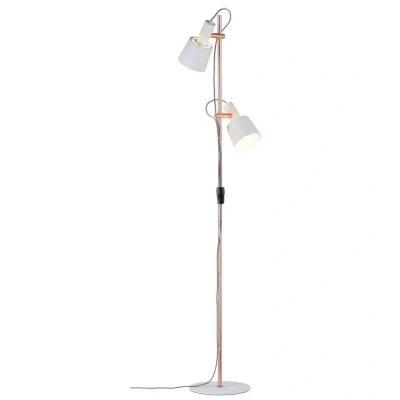 Abbildung von Paulmann 79660 Neordic Stehleuchte Haldar max. 2x20W Stehlampe für E14 Lampen Standleuchte Weiß/Kupfer matt Fluter 230V Metall ohne Leuchtmittel