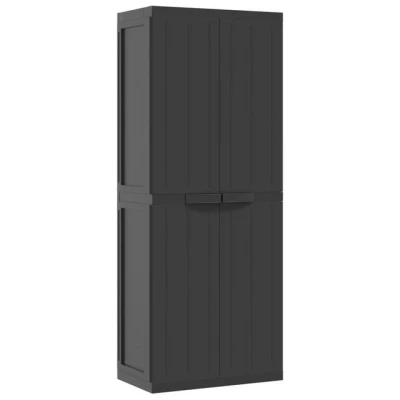 Abbildung von vidaXL Garten Geräteschrank, Gartenschrank Schwarz 65x37x165 cm PP