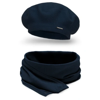 Abbildung von Vivisence SET Schal, Damen, Größe: One Size, Dark blue