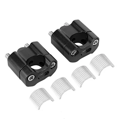 Abbildung von Motorrad Lenkerklemme, 1 Paar Lenkerklemme Riser, CNC Aluminiumlegierung Universal Lenkererhöhung Fat Bar Mount Clamp 22 mm und 28 (Schwarz)