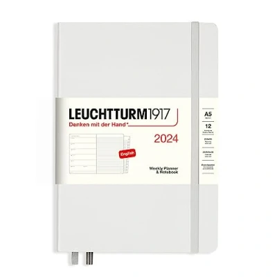 Abbildung von LEUCHTTURM1917 367701 Wochenkalender &amp; Notizbuch Medium (A5) 2024, 12 Monate, Light Grey, Englisch
