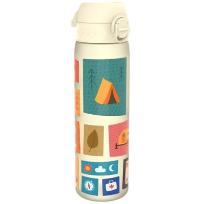 Abbildung von Ion8 Trinkflasche, 500 ml, Auslaufsicher, Einhandöffnung, Sichere Verriegelung, Spülmaschinenfest, BPA frei, Tragegriff, Klappdeckel, Leicht zu Reinigen, Klimaneutral, Camping Design