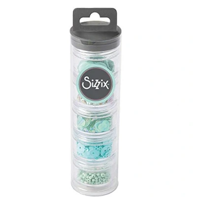 Abbildung von Sizzix Unverzichtbare Pailletten &amp; Perlen herstellen Mint Julep 5PK