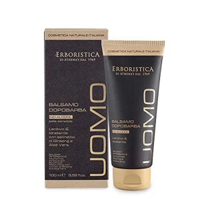 Abbildung von L&#039;Erboristica Athena&#039;s Aftershave für Herren, beruhigend und feuchtigkeitsspendend, ohne Alkohol empfindliche Haut, mit Ginseng Aloe Vera Extrakt, 100 ml