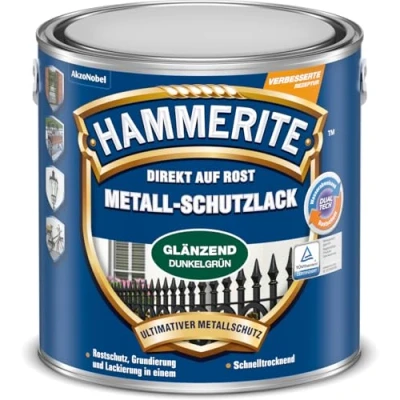 Abbildung von Hammerite Metall Schutzlack dunkelgrün glänzend 2,500ml
