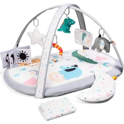 Abbildung von Lupantte Baby Spieldecke, 2 Austauschbaren Bezügen,Spielmatte mit Spielbogen Abnehmbarem Spielzeug,Erlebnisdecke Gym,Krabbeldecke rutschfest,Erlebnisdecke,Neugeborene