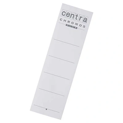 Abbildung von Centra Ersatz Rückenschilder für 75 mm Ordner mit Rückenschild Taschen, 10 Stück aus Karton, Kurz und breit, 55 x 190 mm, weiß, 290105