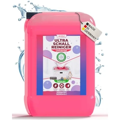 Abbildung von Qindoo 5L Ultraschall Reinigungsmittel Universal für Ultraschallreinigungsgerät, Reiniger Konzentrat Kanister (5 Liter Kanister)