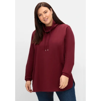 Abbildung von Sheego Sweatshirt, Damen, Größe: 44/46, Weinrot